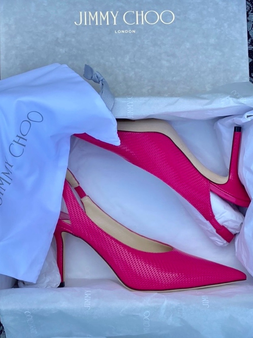 Jimmy Choo! Pristine!!!🩷 Ivy 85 Heels Pump Hot Pink 38 - Picture 5 of 14